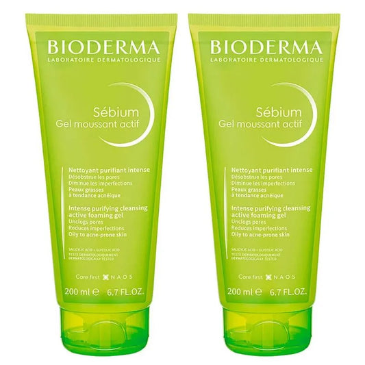 Bioderma Sébium Actif Kit com 2 Unidades – Gel de Limpeza Antioleosidade – 200ml – Kit